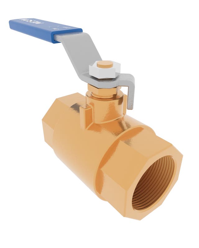 Product image of BALL VALVE 2-PCE ALL FEMALE, LEVER, RG7/BRASS/PTFE